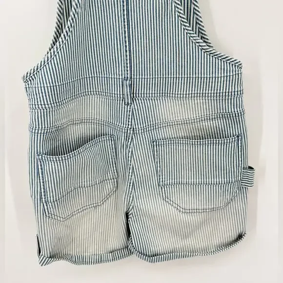 Anthropologie Pilcro Railroad Denim Stripes Overalls Romper Shortall Shorts 27 - Picture 8 of 12